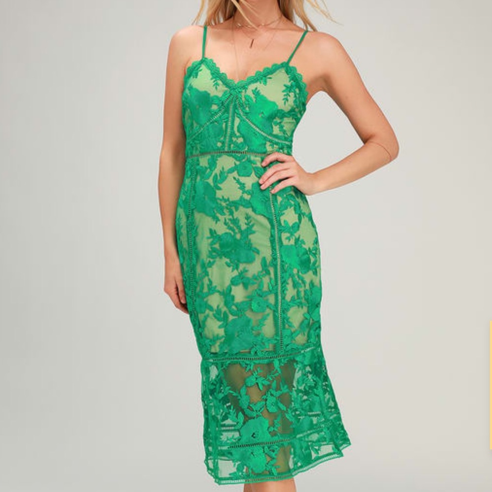 Green Lace Cocktail Dress